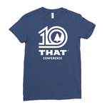 Front view of shirt. Has 10 Year logo with THAT Conference underneath